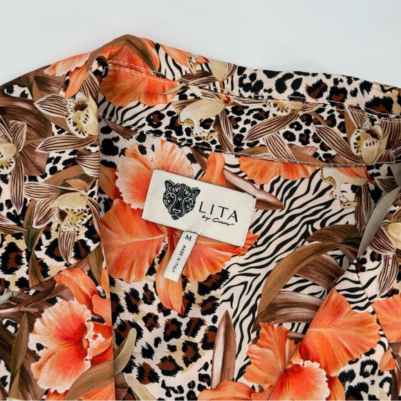 Lita by Ciara Silky Satin Safari Animal Print Utility Romper - Picture 8 of 16